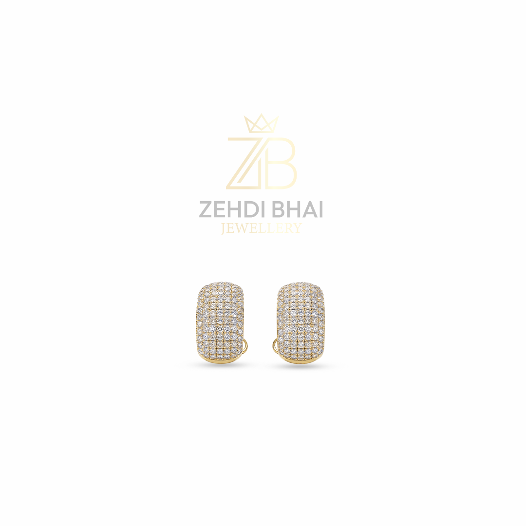 Minimal Pavé Gold Stud Earrings