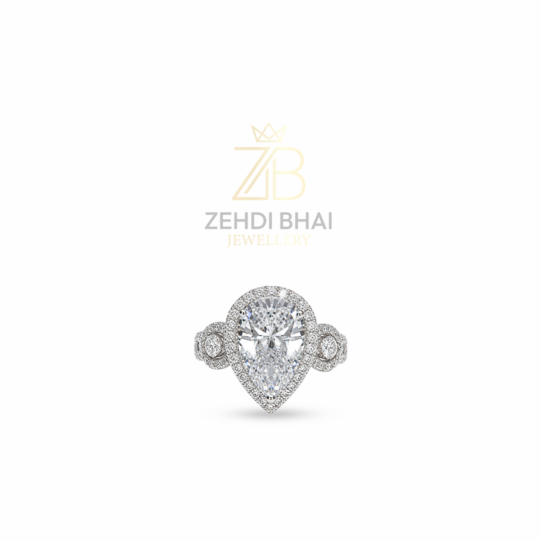 Minimal Pear Crystal Ring
