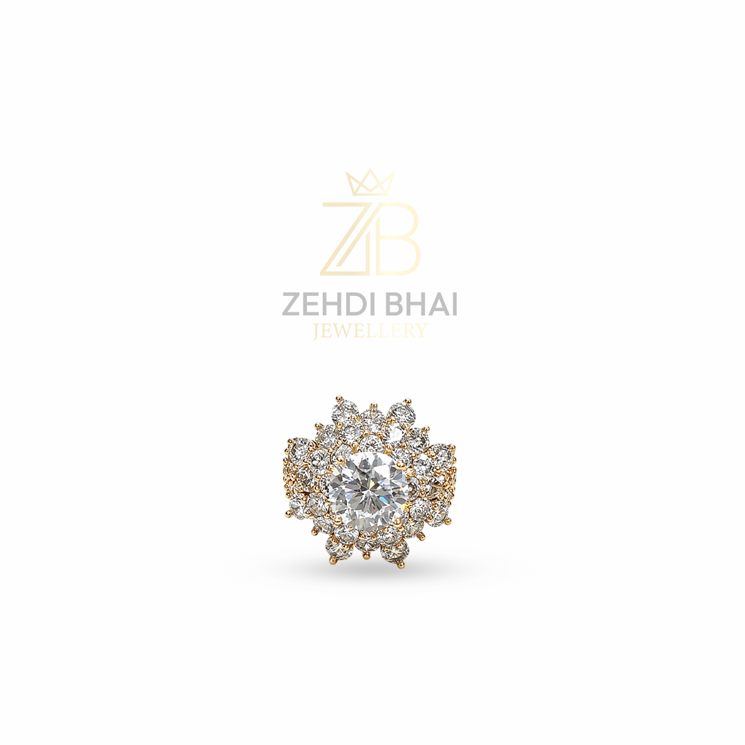 Minimal Floral Crystal Ring