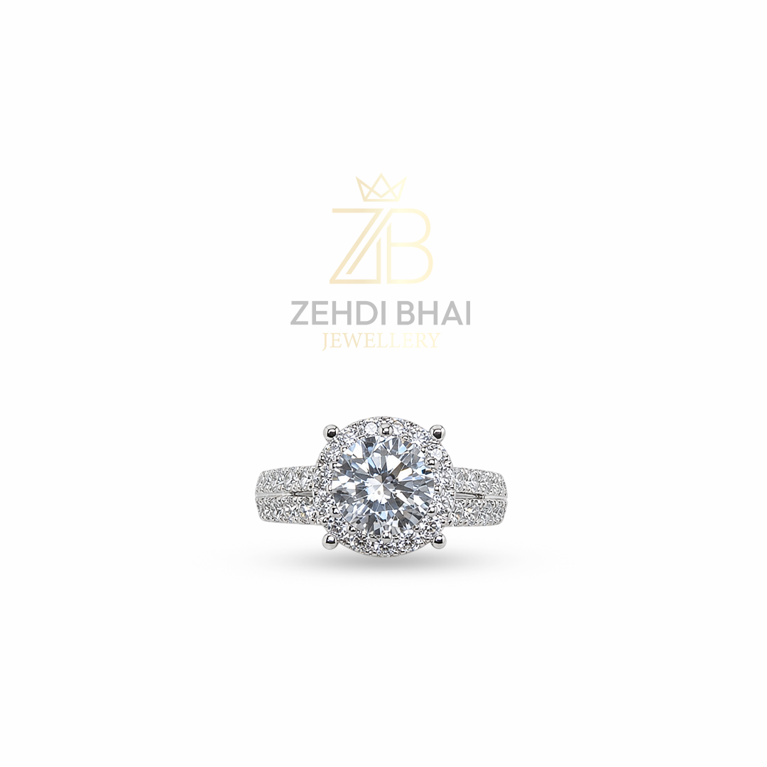 Classic Round Cut Diamond Halo Ring