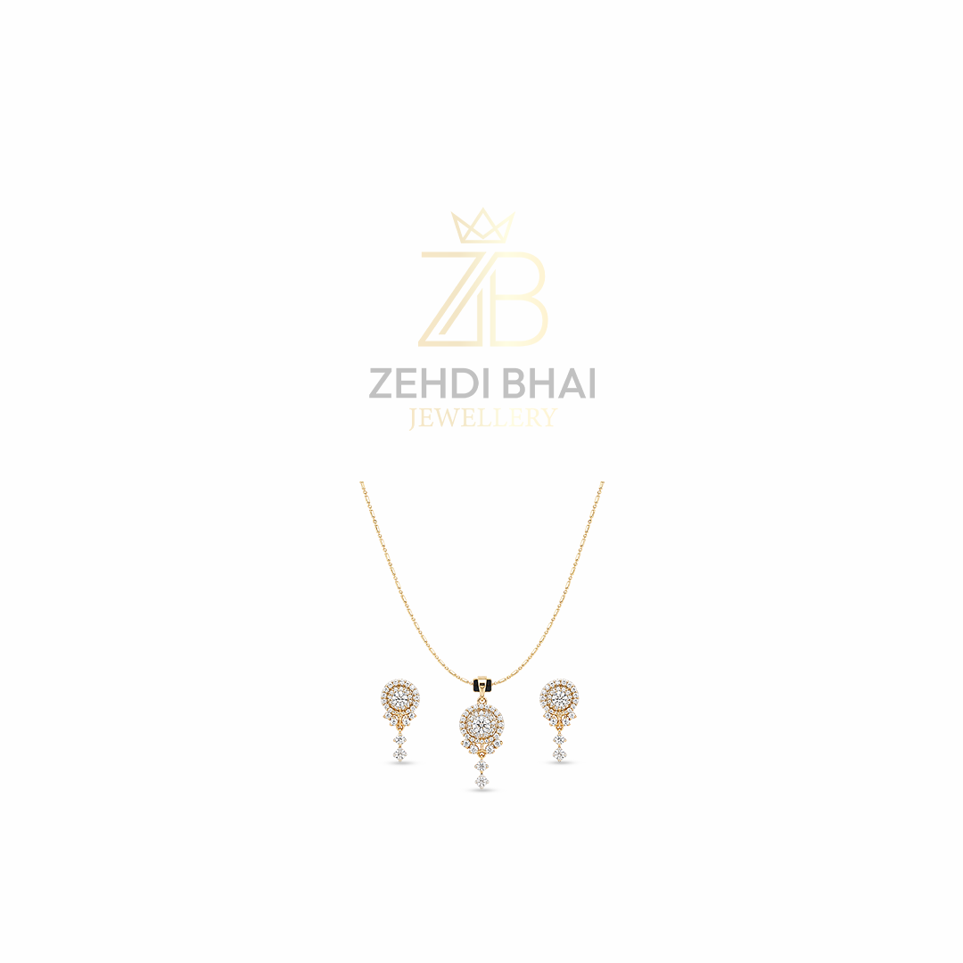 Golden Halo Drop Jewellery Set
