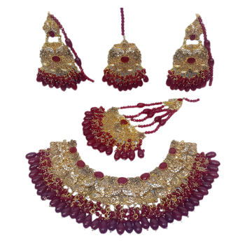 The Velvet Maroon Bridal Choker Set