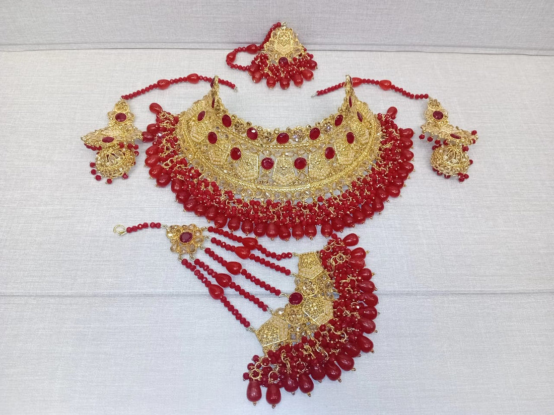 The Majestic Ruby Jhumka Set