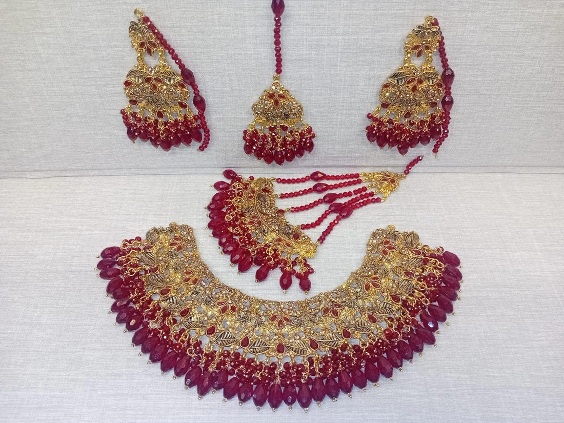 The Royal Ruby Bridal Choker Set