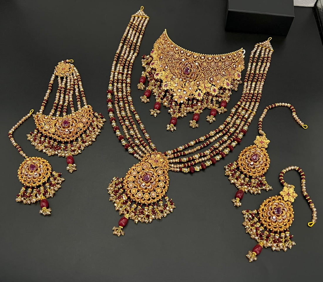 The Antique Pearl & Ruby Choker Set